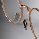 An image of the Pelham 1430 Round Opticals Pink Gold/Silver frame detail Close up of bridge