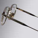 An image of the Lansdowne 1431 Square Opticals Silver/Black frame side view with arms open