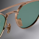An image of the Draycott 1426 Round Sunglasses Jewel/Gold frame Close up view of the bridge