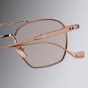 An image of the frame Cranley 1425 Aviator Sunglasses Jewel/Gold detail close up of right lens and right temple