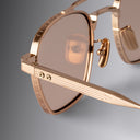 An image of the Cranley 1425 Aviator Sunglasses Jewel/Gold frame side view with arms open