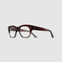 An image of the 0772 Square Opticals in Grad Sherry frame side view with arms open