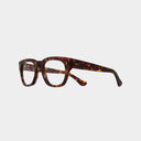 An image of the 0772 Square Opticals in Matt Dark Turtle frame side view with arms open