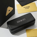 Image of Palace Glasses Case and packaging, as well as gold cards.