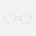 An image of the 0001 Round Opticals in 18K Rose Gold frame frontal view with arms open
