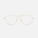 An image of the 0002 Aviator Opticals in 18K Gold frame frontal view with arms open