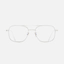An image of the 0003 Aviator Opticals in 18K White Gold Rhodium frame frontal view with arms open