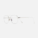 An image of the 0003 Aviator Opticals in 18K White Gold Rhodium frame side view with arms open