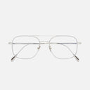 An image of the 0003 Aviator Opticals in 18K White Gold Rhodium frame frontal view with arms closed
