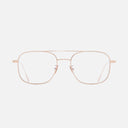 An image of the 0003 Aviator Opticals in 18K Rose Gold frame frontal view with arms open
