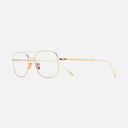 An image of the 0003 Aviator Opticals in 18K Gold frame side view with arms open