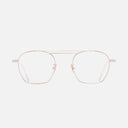 An image of the 0004 Aviator Opticals in Rose Gold frame frontal view with arms open