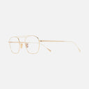 An image of the 0004 Aviator Opticals in 18K Gold frame side view with arms open