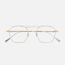 An image of the 0004 Aviator Opticals in 24K Yellow Gold + 18K Rhodium frame frontal view with arms closed