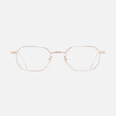 An image of the 0005 Rectangle Opticals in Rose Gold frame frontal view with arms open