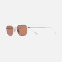 An image of the 0005 Round Sunglasses in Rhodium frame side view with arms open