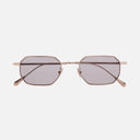 An image of the 0005 Round Sunglasses in Rose Gold frame frontal view with arms closed