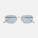 An image of the 0005 Round Sunglasses in 18k Gold frame frontal view with arms closed