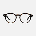 An image of the 1378 Blue Light Filter Round Opticals in Dusky Turtle frame frontal view with arms open