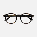 An image of the 1378 Blue Light Filter Round Opticals in Dusky Turtle frame frontal view with arms closed