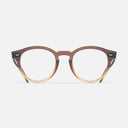 An image of the 1378 Blue Light Filter Optical Round Glasses Fireburst Grad frame frontal view with arms open