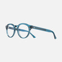 An image of the 1378 Blue Light Filter Round Opticals in Deep Teal frame side view with arms open