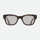 An image of the Cutler and Gross 0772 Square Horn Sunglass in Slate Grey Buffalo Horn frame frontal view with arms open
