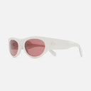 An image of the 9276 Wrap Sunglasses in White Ivory frame side view with arms open