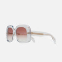 An image of the 9891 Rectangle Sunglasses in Crystal frame side view with arms open