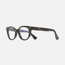 An image of the 9298 Cat Eye Opticals in Obsidian frame side view with arms open