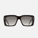 An image of the 1418 Rectangle Sunglasses Limited Edition Black and 24K Gold frame frontal view with arms open