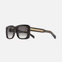 An image of the 1418 Rectangle Sunglasses Limited Edition Black and 24K Gold frame side view with arms open4