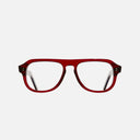 An image of the 0822V2 Aviator Opticals in Bordeaux Red frame frontal view with arms open