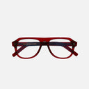 An image of the 0822V2 Aviator Opticals in Bordeaux Red frame frontal view with arms closed