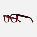An image of the 1305 Square Opticals in Burgundy frame side view with arms open