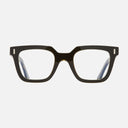 An image of the 1305 Square Opticals in Yellow on Black frame frontal view with arms open