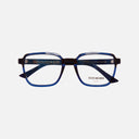 An image of the 1361 Square Opticals Classic Navy Blue frame frontal view with arms closed