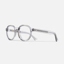 An image of the 1384 Round Opticals in Smoke Quartz frame side view with arms open