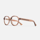 An image of the 1384 Round Opticals in Cola Crystal frame side view with arms open