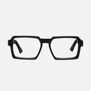 An image of the 1385 Square Opticals in Black frame frontal view with arms open