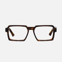 An image of the 1385 Square Opticals in Dark Turtle frame frontal view with arms open