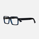 An image of the 1385 Square Opticals in Classic Navy Blue frame side view with arms open