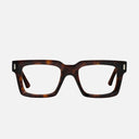 An image of the 1386 Optical Square Glasses Dark Turtle frame frontal view with arms open