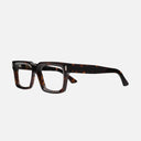 An image of the 1386 Optical Square Glasses Dark Turtle frame side view with arms open