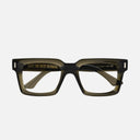 An image of the 1386 Optical Square Glasses Olive frame side view with arms closed