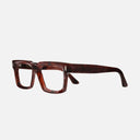 An image of the 1386 Optical Square Glasses Burgundy Marble frame side view with arms open