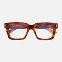 An image of the 1386 Optical Square Glasses Honey Havana frame frontal view with arms closed