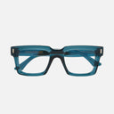 An image of the 1386 Optical Square Glasses Deep Teal frame frontal view with arms closed