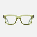 An image of the 1386 Optical Square Glasses Crystal Green frame frontal view with arms open
