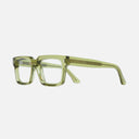 An image of the 1386 Optical Square Glasses Crystal Green frame side view with arms open
